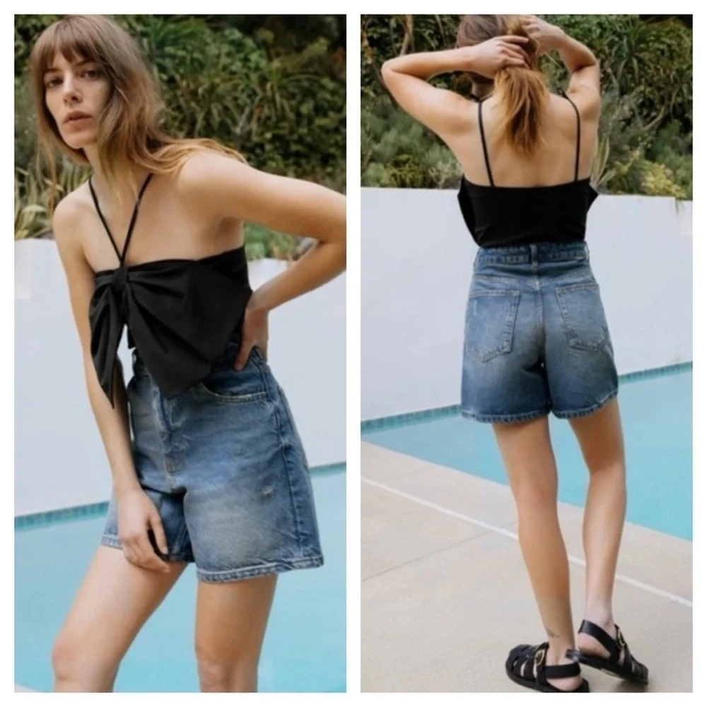 Zara Black  Bow Bodysuit woman’s size S New with tag
